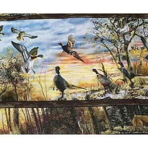 Early Frost Vintage Cotton Printed Fabric - Pheasant Wildlife Scene